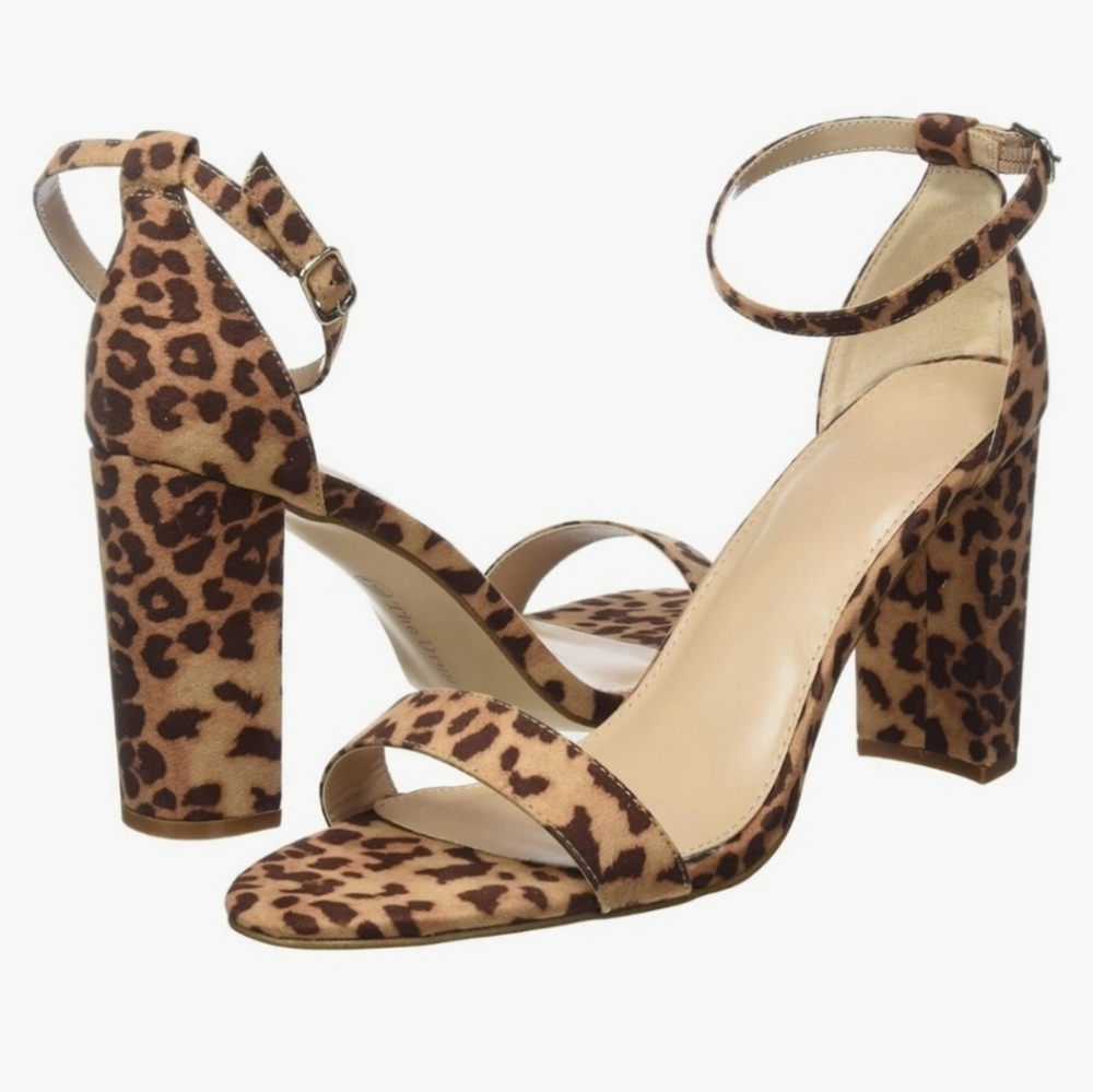 The Drop NWT Rebecca Strappy High Block Heel Sandal Animal Leopard Print
